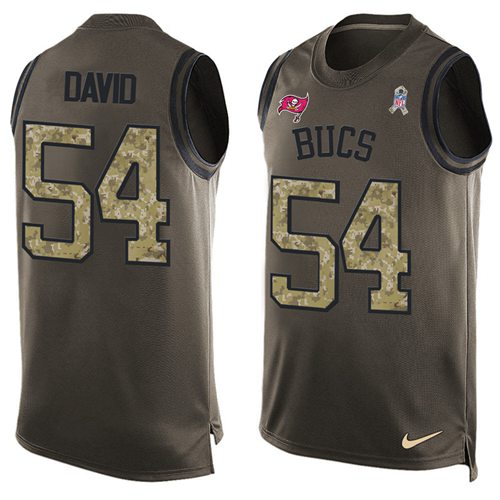 Nike Buccaneers #54 Lavonte David Green Men's Stitched NFL Limited Salute To Service Tank Top Jersey